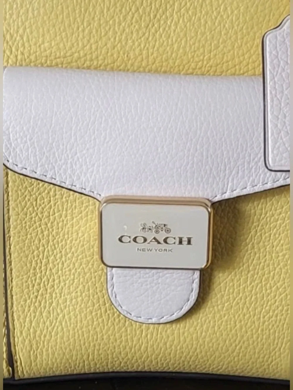 COACH Yellow & White Leather Mini Satchel with Gold Hardware😍😍😍😍 - Picture 11 of 13